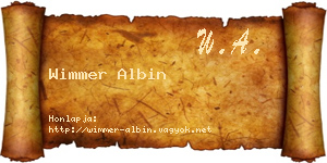 Wimmer Albin névjegykártya